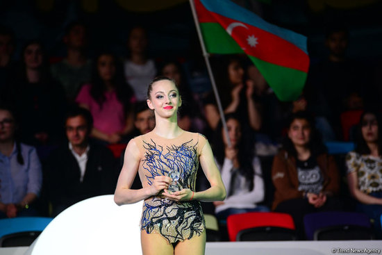 Bakıda bədii gimnastika üzrə Dünya Kubokunda qaliblər mükafatlandırılıb - FOTOLAR