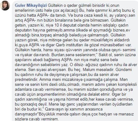 Gülər Əhmədova eks-deputatı şpionluqda İTTİHAM ETDİ: "Vəzifə və mandat üçün bütün yollara baş vuran bir əqidəsiz..."