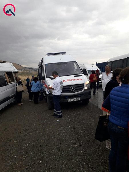 Nabrandan Bakıya gələn 3 avtobus qəzaya uğradı — Yaralılar var + FOTOLAR