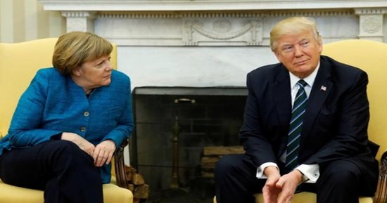 Tramp Merkelin əlini niyə sıxmadı? - Ağ Evdən açıqlama