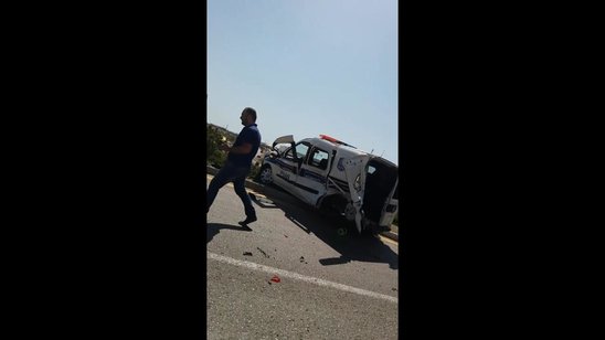 Son dəqiqə! Bakının mərkəzində FACİƏVİ QƏZA - Bahalı "Porsche" polis maşınını vurdu, polislərimizdən biri öldü, digərləri ağır yaralandı - V