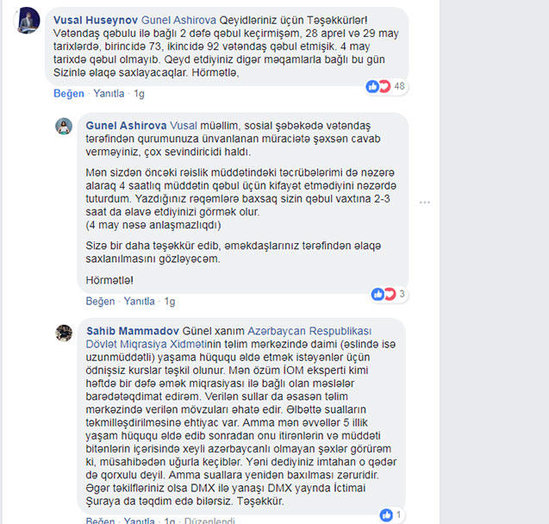 Facebook-da Dövlət Miqrasiya Xidmətinin rəisini tənqid etdilər - Özü cavab yazdı - FOTO