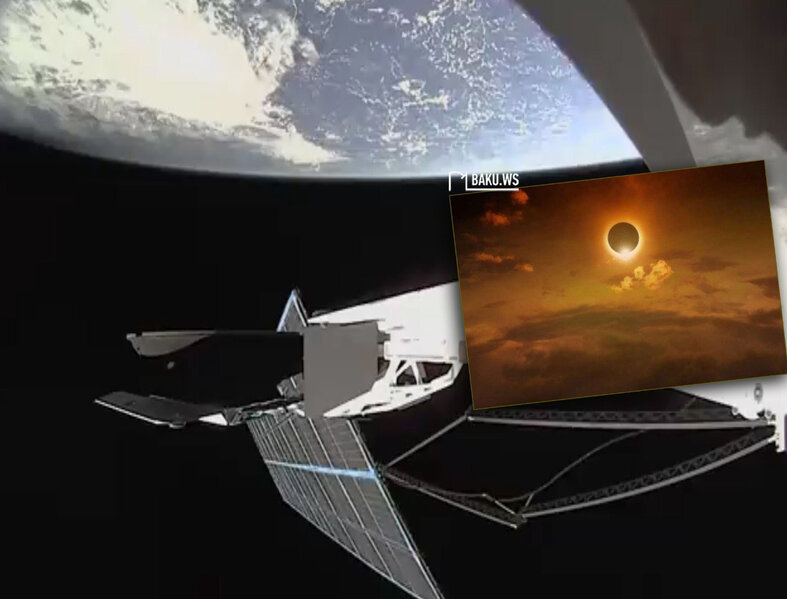 Tam Günəş tutulması "SpaceX" kosmik gəmisindən belə görünüb - VİDEO