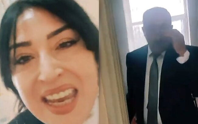 Direktorun otağında canlı yayım açan müəllim işdən çıxarıldı - Video