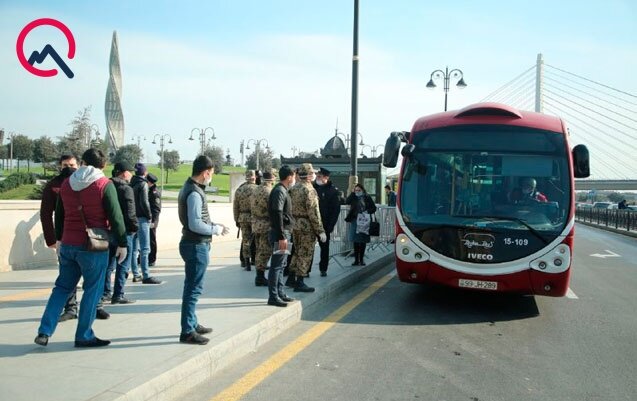 Metro bağlandı, avtobuslarda vəziyyət necədir? - Fotosessiya