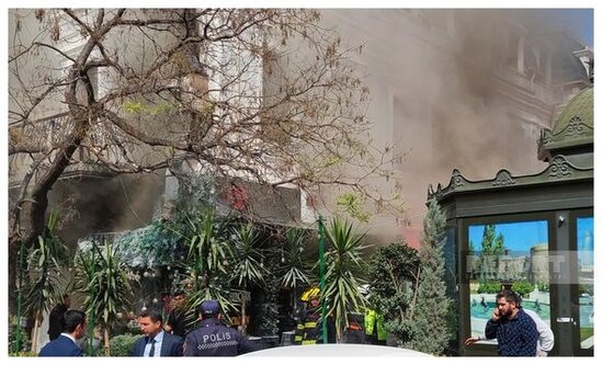 Bakının mərkəzində kafedə baş vermiş yanğın söndürülüb - YENİLƏNİB + FOTO