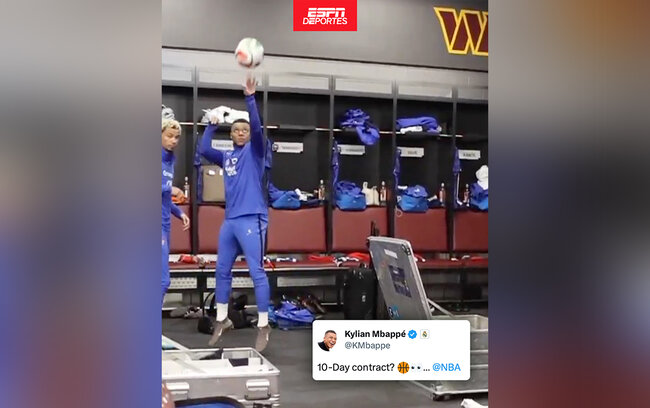 Mbappe basketbolda da dəqiqdir - Video