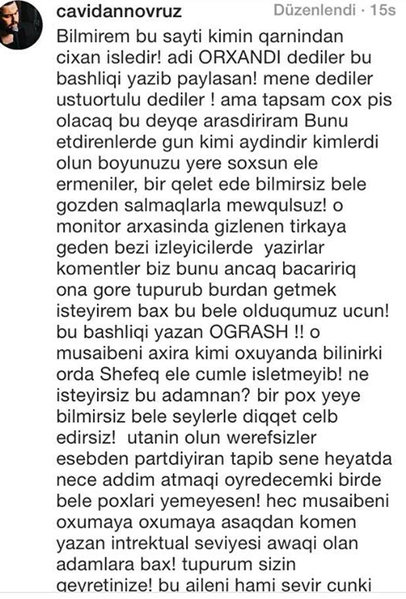 Qardaşı Şəfəqi müdafiə etdi - "Bacım elə cümlə işlətməyib..."