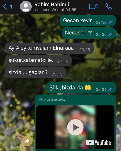 Rəhim Rəhimlinin son "Whatsapp" yazışmaları - FOTO