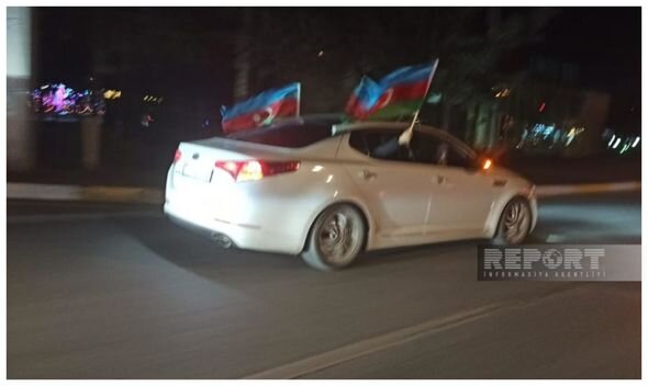 "Exit poll"un nəticələri açıqlanandan sonra Sumqayıtda avtoyürüş başlayıb - FOTO