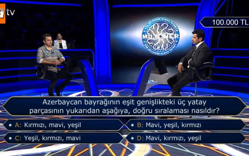 "Kim milyoner olmak ister"də Azərbaycan bayrağı ilə bağlı SUAL - VİDEO