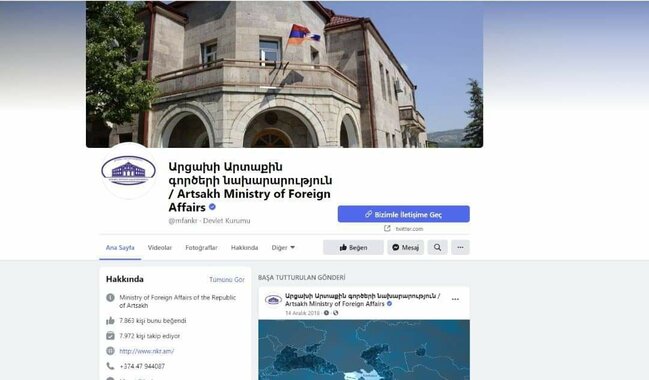 Qondarma rejimin "xarici işlər nazirliyi"nin "Facebook" səhifəsi təsdiqləndi - Etiraz