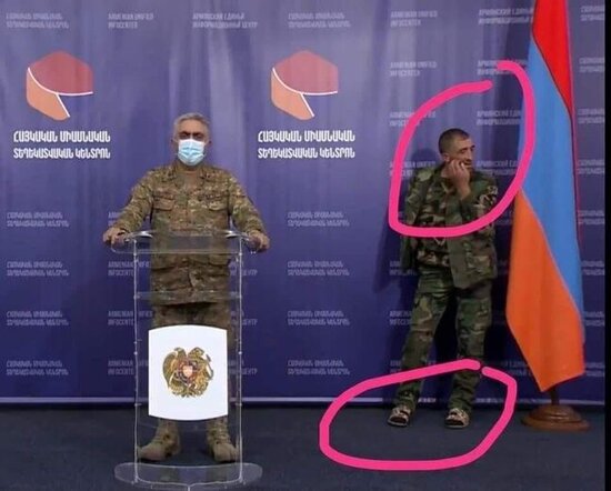 Ermənistan ordusunun rəsmisi özünü gülünc duruma saldı – FOTO
