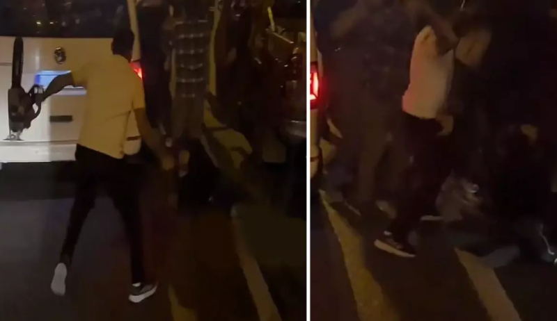 Magistral yolda iki qrup arasında dava – biri elektrikli mişarla hücum etdi - VİDEO