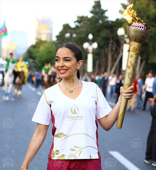 İlhamə Quliyeva məşəl ilə - FOTO