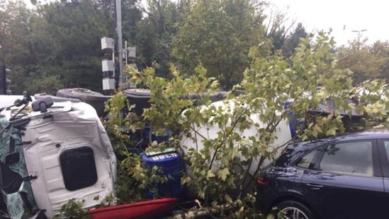 QANDONDURAN QƏZA! Beton mikser yolu döyüş meydanına çevirdi – FOTOLAR