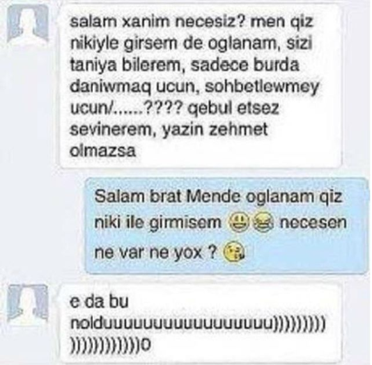 "WhatsApp"-a qız adı ilə girən iki oğlanın BİABIRÇI YAZIŞMASI - FOTO