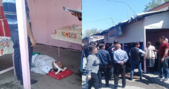 Azərbaycanda bazarda dəhşət! Kababçı millətin içərisində öldü+FOTO