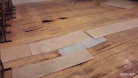 Azyaşlıların Yeni il şənliyi zamanı zalın döşəməsi çökdü - FOTO