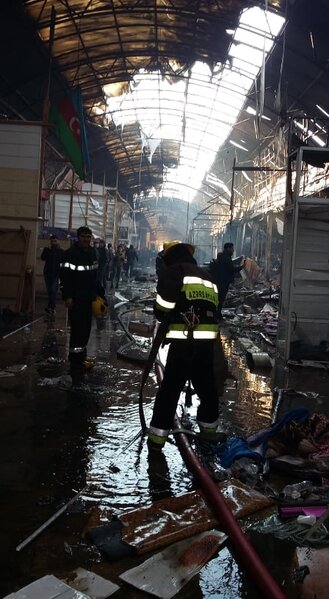 "Səhər işə çatanda yanğın başlamışdı"-Malları yanan sahibkar