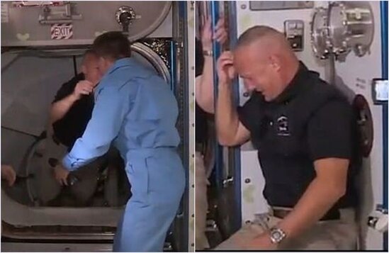 Beynəlxalq Kosmik Stansiyaya keçərkən astronavt başını əzdi - VİDEO