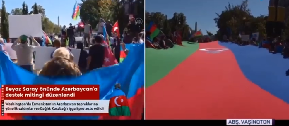 Azərbaycanlılar Ağ evin qarşısında aksiya KEÇİRTDİLƏR