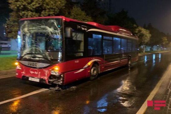 "Bakubus" MMC-yə məxsus avtobuslar qəzaya uğrayıb – FOTO