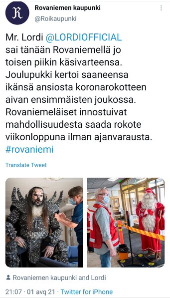 Finlandiyada Santa-Klaus vaksinasiya məntəqəsinə gəlib – FOTO