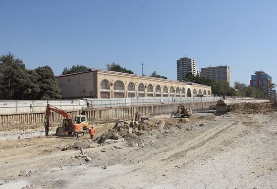 Bakıda yeni metro stansiyasının inşasına başlanıldı - FOTO