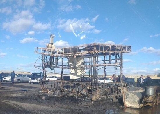 Sumqayıtda dönərxana kül oldu - FOTO