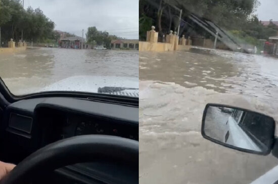 Yağışdan sonra Maştağanı da su basıb - VİDEO