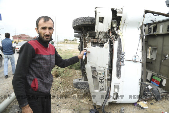 İçi sərnişin dolu avtobus aşdı, yaralılar var - FOTO