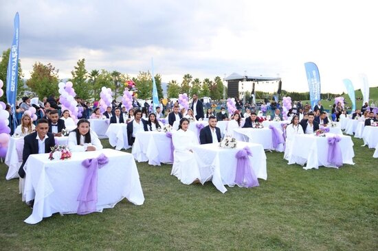 46 cütlüyün kütləvi toy mərasimi keçirildi - FOTO