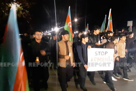 Gəncədə erməni terrorunun qurbanları yad edildi - FOTO