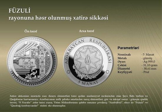 500 manatlıq xatirə pul nişanları dövriyyəyə buraxıldı - Fotolar