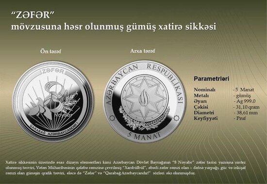 500 manatlıq xatirə pul nişanları dövriyyəyə buraxıldı - Fotolar