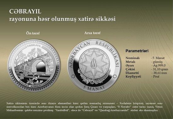 500 manatlıq xatirə pul nişanları dövriyyəyə buraxıldı - Fotolar