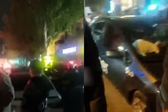 Bakıda avtoxuliqanlıq edən sürücülər ağır qəzaya səbəb oldu: Yeddi maşın əzildi - VİDEO