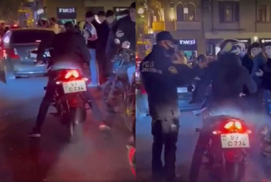 Bakıda qanunsuz hərəkətlər edən motosiklet sürücüsü cəzası bəlli oldu - YENİLƏNİB + VİDEO