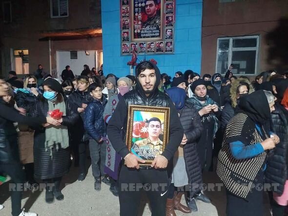 Şəhid Elçin Əliyevin nəşi torpağa tapşırıldı - Fotolar