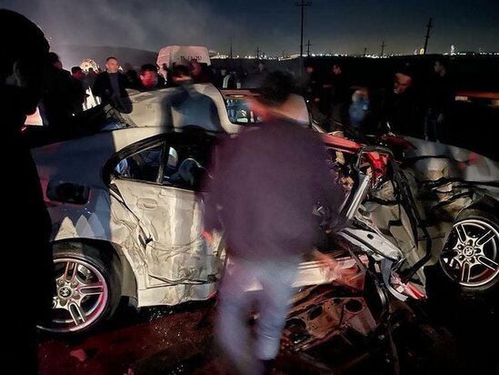 Balaxanı yolunda DƏHŞƏTLİ QƏZA - VİDEO