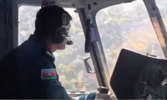 Şəhid mayor Elmir Həsənovun helikopteri idarə etdiyi GÖRÜNTÜLƏR - VİDEO