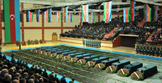 Şəhidlərlə vida mərasimi... - FOTOLAR