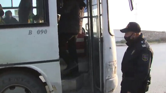 Avtobuslarda karantin qaydalarına riayət etməyən 40 nəfər cərimə olunub - VİDEO