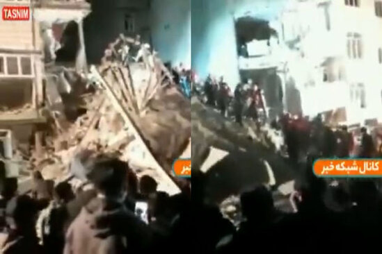 Təbrizdə yaşayış binası çöküb: Onlarla şəxs dağıntılar altında qalıb - VİDEO