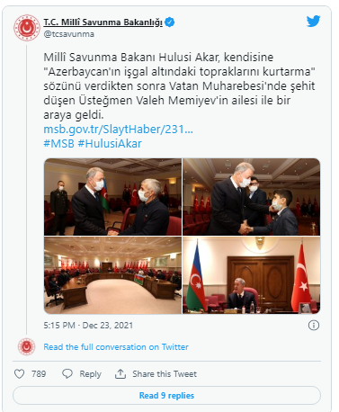 Hulusi Akar Valeh Məmiyevin ailəsi ilə görüşdü - FOTO