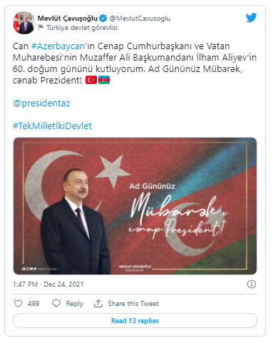 Çavuşoğludan İlham Əliyevə Azərbaycan dilində ad günü təbriki - FOTO