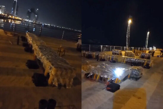 Bakının mərkəzində bayram atəşfəşanlığına hazırlıq gedir - VİDEO