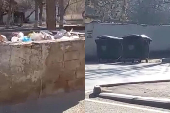 Qaraçuxurda antisanitar vəziyyət: Sakinlər yaxınlıqda zibil qabı olsa da, tullantıları başqa yerə atır - VİDEO
