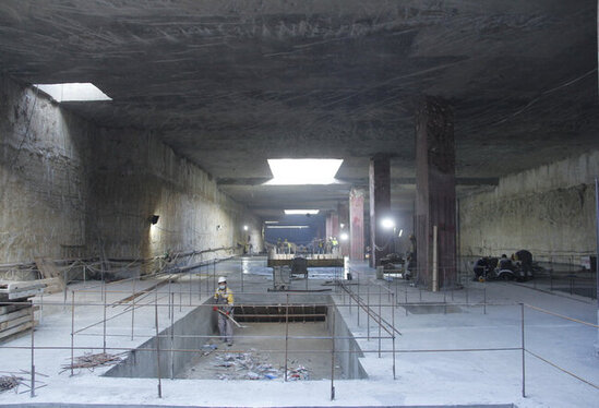 Bakıda yeni tikilən metrostansiyadan görüntülər - FOTO